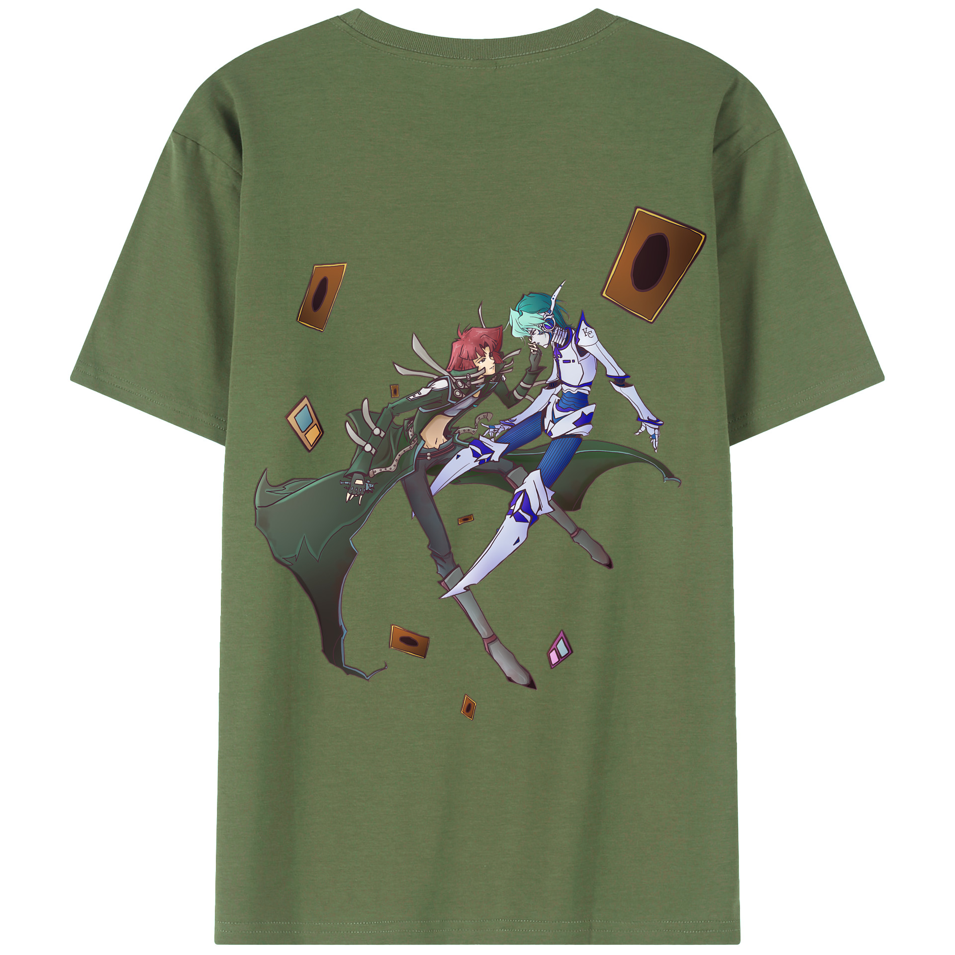 （画像用） 遊☆戯☆王 Yu-Gi-Oh! 綿100％ メンズ半袖Tシャツ（バックプリント） 通気性